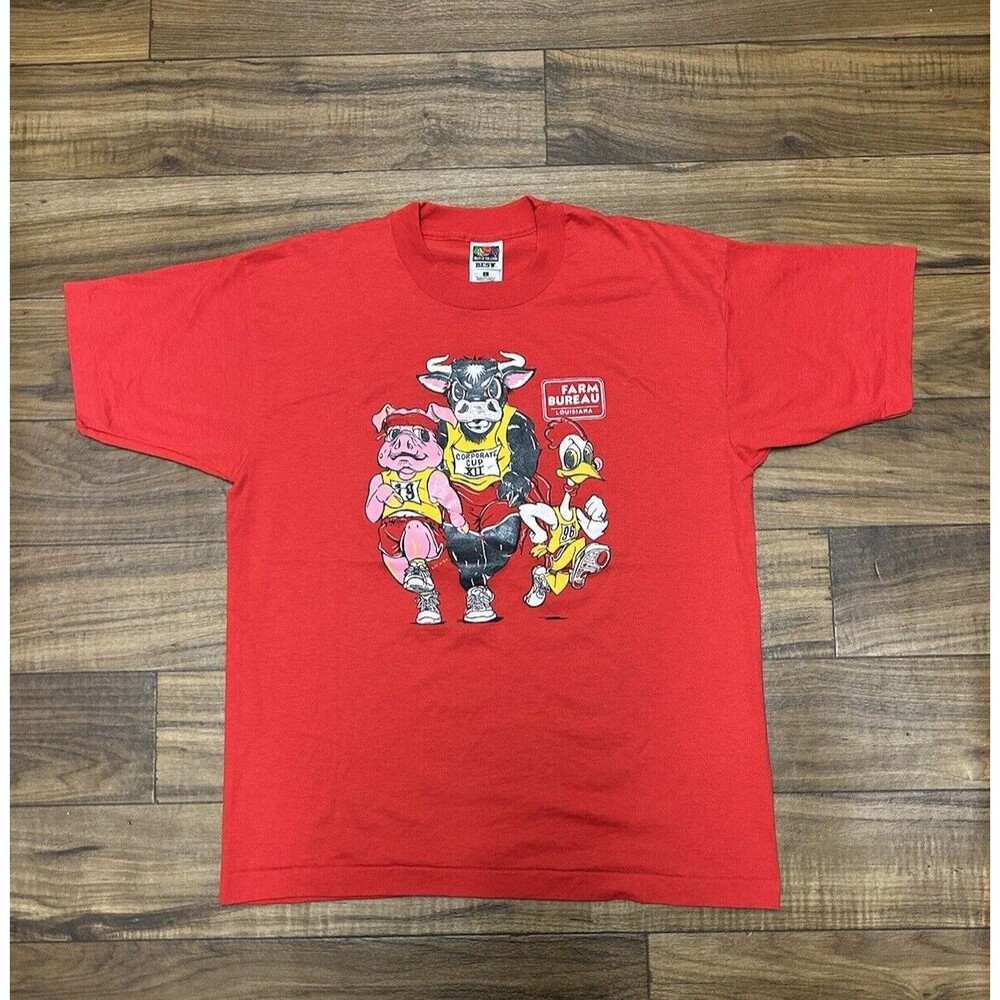 Vintage 1996 Animal Breakthrough Farm Bureau Louisiana Single Stitch Size Large